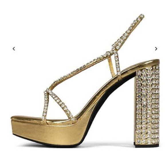 JEFFREY CAMPBELL, Nuite Embellished Slingback Platform Sandal, Sz 8.5 - Picture 2 of 12